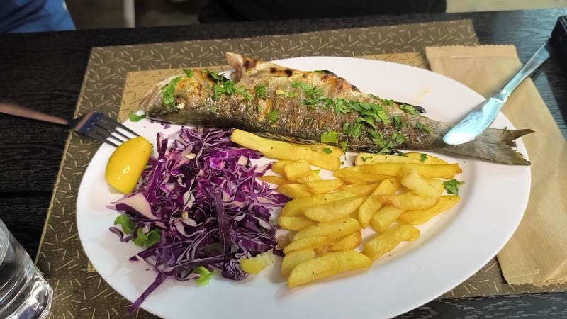 Grilled fish at Taverna Koralli